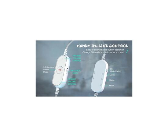 Наушники Fifine H6 RGB 7.1 White (H6W), изображение 12 Наушники Fifine H6 RGB 7.1 White (H6W), изображение 12