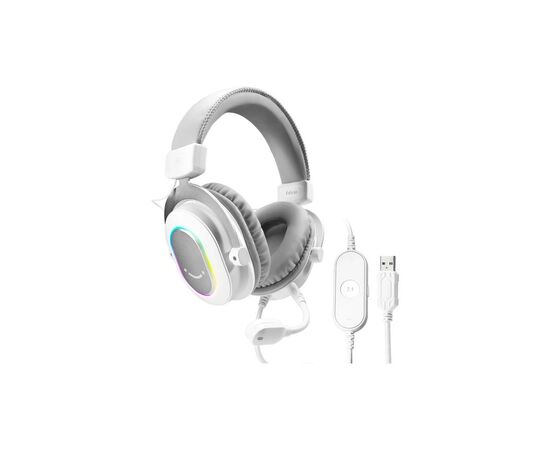 Наушники Fifine H6 RGB 7.1 White (H6W), изображение 3 Наушники Fifine H6 RGB 7.1 White (H6W), изображение 3