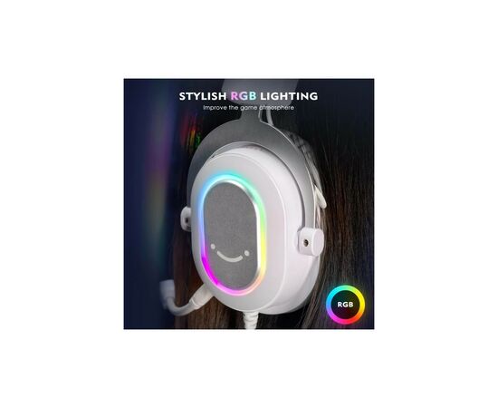 Наушники Fifine H6 RGB 7.1 White (H6W), изображение 9 Наушники Fifine H6 RGB 7.1 White (H6W), изображение 9