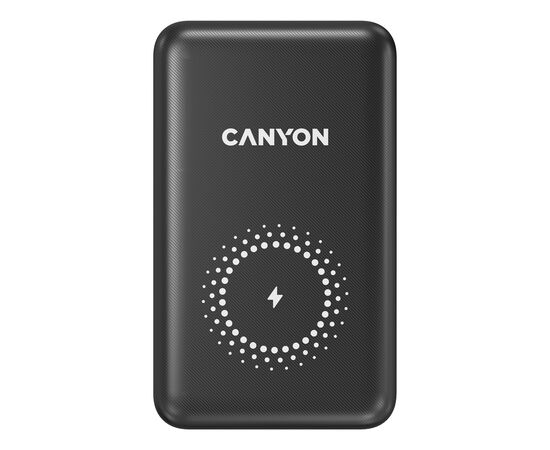 Батарея універсальна Canyon PB-1001 10000mAh, PD/18W, QC/3.0 +10W Magnet wireless charger, black (CNS-CPB1001B), зображення 2 Батарея універсальна Canyon PB-1001 10000mAh, PD/18W, QC/3.0 +10W Magnet wireless charger, black (CNS-CPB1001B), зображення 2