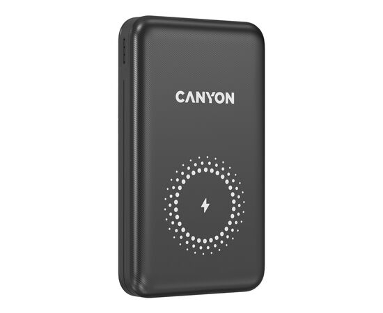 Батарея універсальна Canyon PB-1001 10000mAh, PD/18W, QC/3.0 +10W Magnet wireless charger, black (CNS-CPB1001B), зображення 3 Батарея універсальна Canyon PB-1001 10000mAh, PD/18W, QC/3.0 +10W Magnet wireless charger, black (CNS-CPB1001B), зображення 3