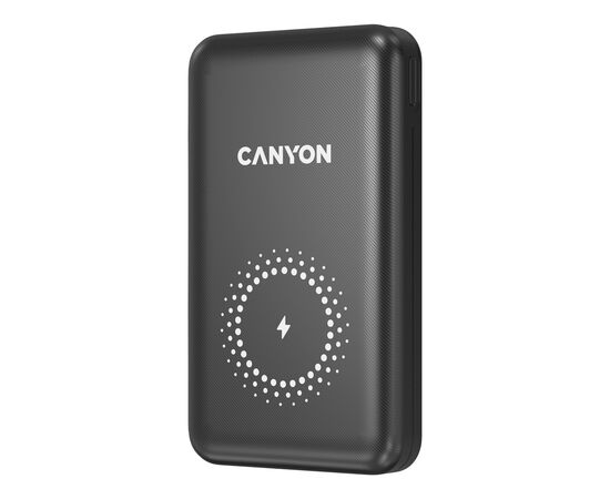 Батарея универсальная Canyon PB-1001 10000mAh, PD/18W, QC/3.0 +10W Magnet wireless charger, black (CNS-CPB1001B)