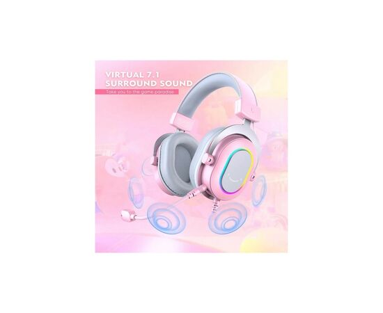 Наушники Fifine H6 RGB 7.1 Pink (H6P), изображение 6 Наушники Fifine H6 RGB 7.1 Pink (H6P), изображение 6