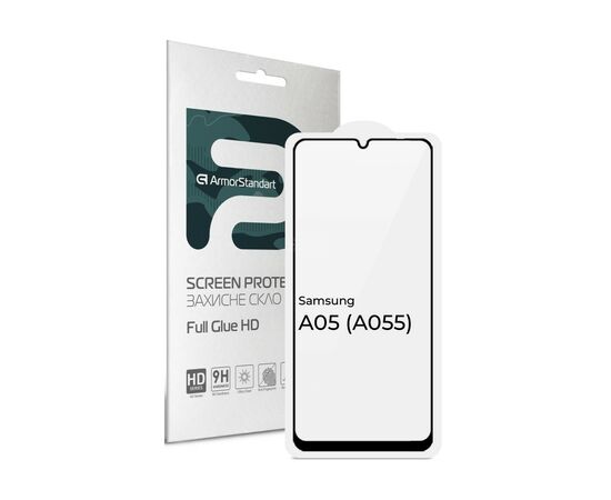 Стекло защитное Armorstandart Full Glue HD Samsung A05 (A055) Black (ARM71791)