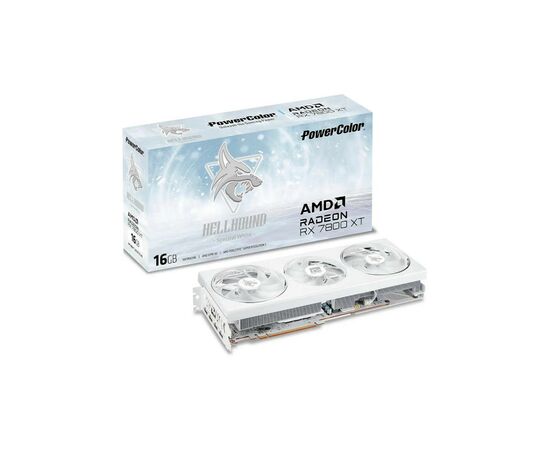Видеокарта PowerColor Radeon RX 7800 XT 16Gb Hellhound Spectral White (RX 7800 XT 16G-L/OC/WHITE), изображение 2 Видеокарта PowerColor Radeon RX 7800 XT 16Gb Hellhound Spectral White (RX 7800 XT 16G-L/OC/WHITE), изображение 2