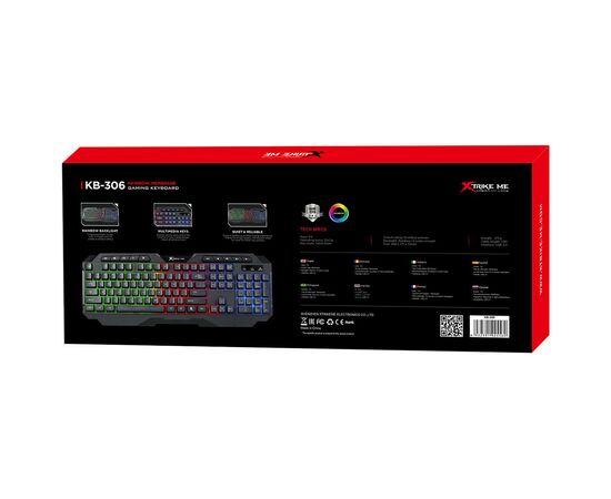 Клавиатура Xtrike ME KB-306 LED USB UA Black (KB-306UA), изображение 8 Клавиатура Xtrike ME KB-306 LED USB UA Black (KB-306UA), изображение 8