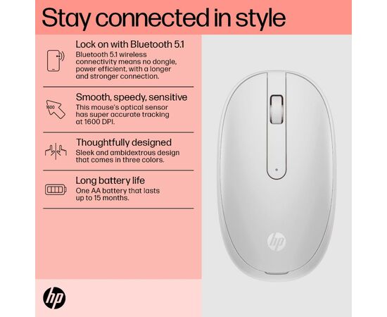 Мышка HP 240 Bluetooth White (793F9AA), изображение 8 Мышка HP 240 Bluetooth White (793F9AA), изображение 8