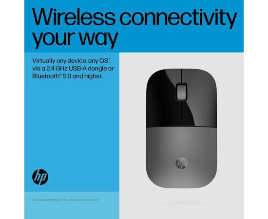 Мишка HP Z3700 Dual Wireless/Bluetooth Silver (758A9AA), зображення 8 Мишка HP Z3700 Dual Wireless/Bluetooth Silver (758A9AA), зображення 8