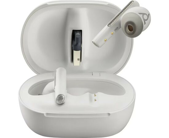 Наушники Poly Voyager Free 60+ Earbuds + BT700A + TSCHC White (7Y8G5AA), изображение 3 Наушники Poly Voyager Free 60+ Earbuds + BT700A + TSCHC White (7Y8G5AA), изображение 3