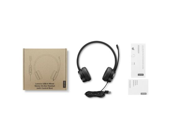 Наушники Lenovo USB-A Wired Stereo On-Ear Black (4XD1K18260), изображение 7