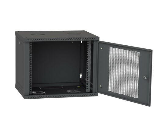 Шкаф настенный Ipcom 9U, 600*450, перфорация, RAL9005 (СН-9U-060х045-ДП-9005), изображение 3 Шкаф настенный Ipcom 9U, 600*450, перфорация, RAL9005 (СН-9U-060х045-ДП-9005), изображение 3