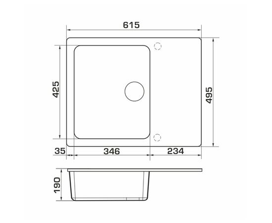 Мойка кухонная GRANADO AVILA black shine (gr0501), изображение 8 Мойка кухонная GRANADO AVILA black shine (gr0501), изображение 8