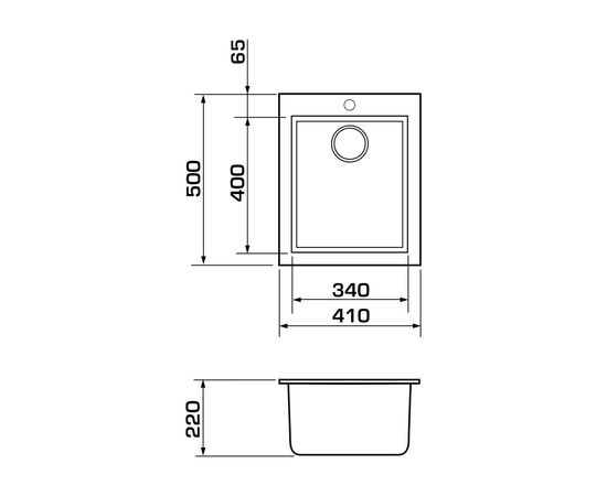Мойка кухонная GRANADO CADIZ black shine (gr2301), изображение 6 Мойка кухонная GRANADO CADIZ black shine (gr2301), изображение 6