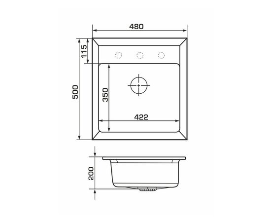 Мийка кухонна GRANADO MERIDA black shine (gr0301), зображення 6