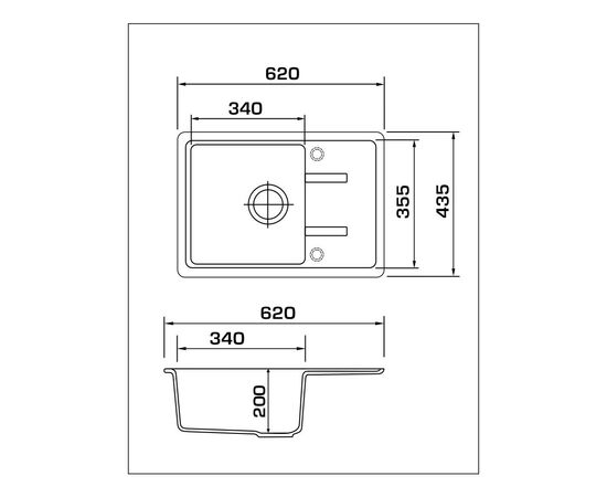 Мойка кухонная GRANADO PALMA black shine (gr2001), изображение 6 Мойка кухонная GRANADO PALMA black shine (gr2001), изображение 6