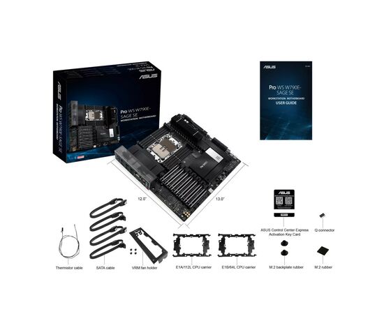 Серверная материнская плата ASUS PRO WS W790E-SAGE SE s4677 W790 8xDDR5 M.2 D-Sub (90MB1C20-M0EAY0), изображение 2 Серверная материнская плата ASUS PRO WS W790E-SAGE SE s4677 W790 8xDDR5 M.2 D-Sub (90MB1C20-M0EAY0), изображение 2