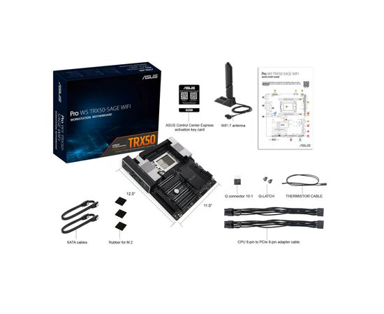 Серверная материнская плата ASUS PRO WS TRX50-SAGE WIFI sTR5 TRX50 4xDDR5 M.2 (90MB1FZ0-M0EAY0), изображение 2 Серверная материнская плата ASUS PRO WS TRX50-SAGE WIFI sTR5 TRX50 4xDDR5 M.2 (90MB1FZ0-M0EAY0), изображение 2