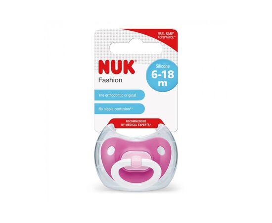 Пустышка Nuk Fashion 6-18 мес розовая (3952354), изображение 2
