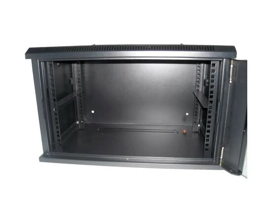 Шкаф настенный Hypernet 6U 19" 600x350 (WMNC-35-6U-FLAT-AC-BLACK), изображение 2 Шкаф настенный Hypernet 6U 19" 600x350 (WMNC-35-6U-FLAT-AC-BLACK), изображение 2