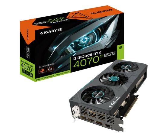 Видеокарта GIGABYTE GeForce RTX4070Ti SUPER 16Gb EAGLE OC (GV-N407TSEAGLE OC-16GD), изображение 2 Видеокарта GIGABYTE GeForce RTX4070Ti SUPER 16Gb EAGLE OC (GV-N407TSEAGLE OC-16GD), изображение 2