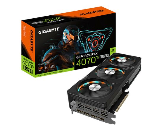 Видеокарта GIGABYTE GeForce RTX4070Ti SUPER 16Gb GAMING OC (GV-N407TSGAMING OC-16GD), изображение 2 Видеокарта GIGABYTE GeForce RTX4070Ti SUPER 16Gb GAMING OC (GV-N407TSGAMING OC-16GD), изображение 2