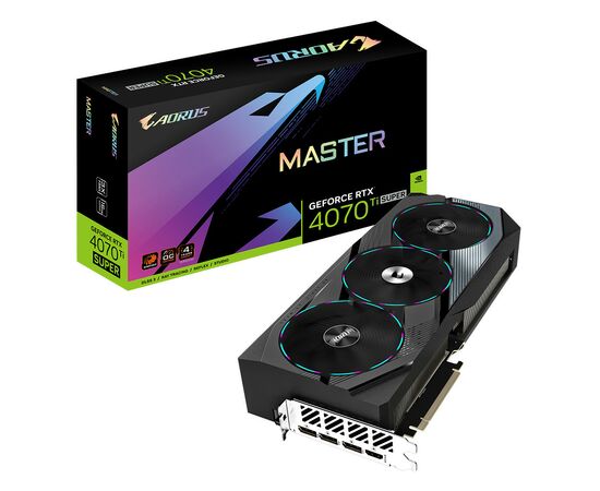 Видеокарта GIGABYTE GeForce RTX4070Ti SUPER 16Gb AORUS MASTER (GV-N407TSAORUS M-16GD), изображение 2 Видеокарта GIGABYTE GeForce RTX4070Ti SUPER 16Gb AORUS MASTER (GV-N407TSAORUS M-16GD), изображение 2