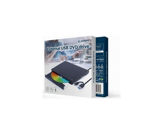 Оптический привод DVD-RW Gembird DVD-USB-03, изображение 2 Оптический привод DVD-RW Gembird DVD-USB-03, изображение 2