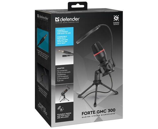 Мікрофон Defender Forte GMC 300 3,5 мм 1.5 м (64630), зображення 10 Мікрофон Defender Forte GMC 300 3,5 мм 1.5 м (64630), зображення 10