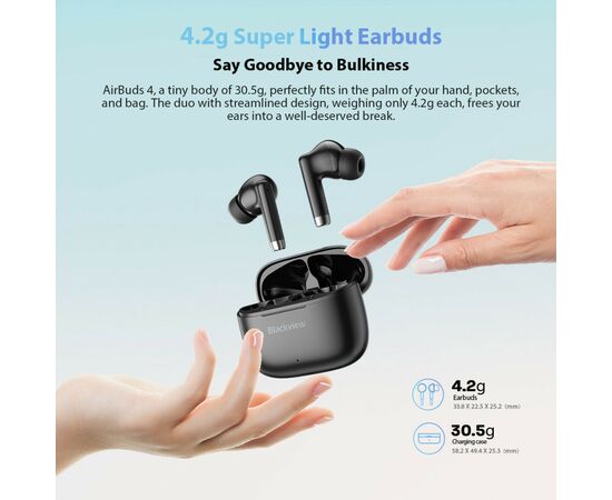 Наушники Blackview AirBuds 4 White (6931548312666), изображение 8 Наушники Blackview AirBuds 4 White (6931548312666), изображение 8