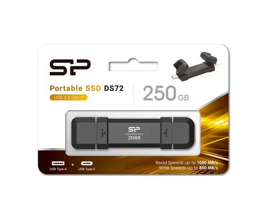 Накопитель SSD USB 3.2 250GB DS72 Silicon Power (SP250GBUC3S72V1K), изображение 3 Накопитель SSD USB 3.2 250GB DS72 Silicon Power (SP250GBUC3S72V1K), изображение 3