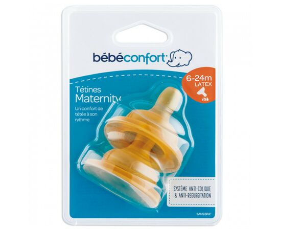 Соска Bebe Confort Emotion с широким основанием, размер S3 для густой пищи, 2 шт, от 6 мес (3102207000), изображение 2 Соска Bebe Confort Emotion с широким основанием, размер S3 для густой пищи, 2 шт, от 6 мес (3102207000), изображение 2