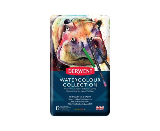 Карандаши цветные Derwent Watercolour Collection, акварельные 12 цв. в металл. коробке, (5028252097505)