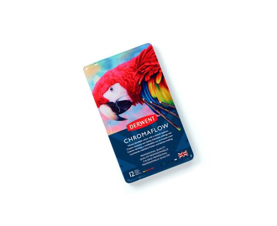 Карандаши цветные Derwent Chromaflow 12 цв. в металлическом пенале (5028252616119), изображение 7 Карандаши цветные Derwent Chromaflow 12 цв. в металлическом пенале (5028252616119), изображение 7
