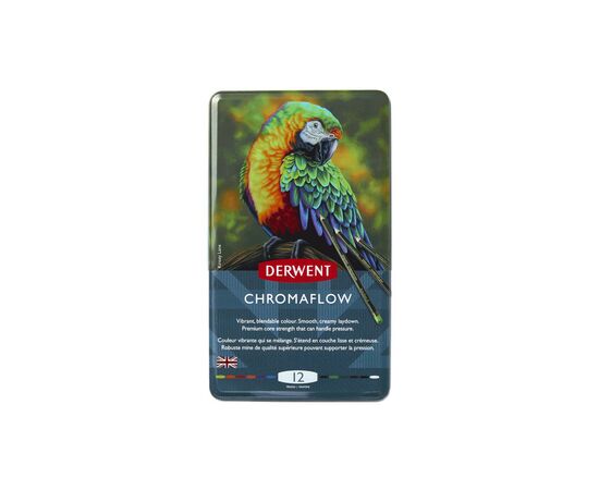 Олівці кольорові Derwent Chromaflow 12 кол. у металевому пеналі (5028252616119)