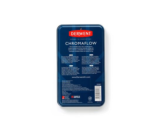 Карандаши цветные Derwent Chromaflow 24 цв. в металлическом пенале (5028252616133), изображение 5 Карандаши цветные Derwent Chromaflow 24 цв. в металлическом пенале (5028252616133), изображение 5