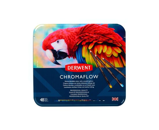 Карандаши цветные Derwent Chromaflow 48 цв. в металлическом пенале (5028252627511)