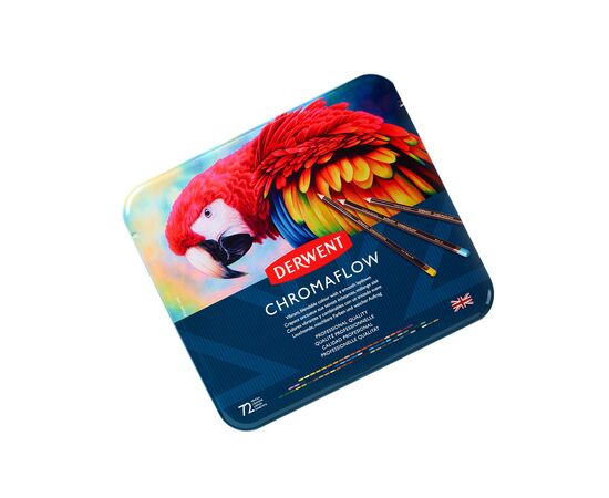 Карандаши цветные Derwent Chromaflow 72 цв. в металлическом пенале (5028252627535), изображение 2