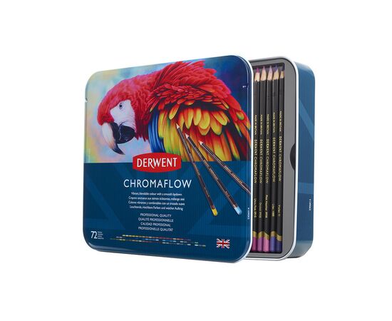 Карандаши цветные Derwent Chromaflow 72 цв. в металлическом пенале (5028252627535), изображение 4