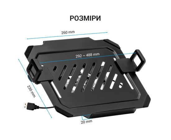 Подставка для ноутбука OfficePro для кронштейнів VESA 75x75,100x100 +RGB (LH474B), изображение 5 Подставка для ноутбука OfficePro для кронштейнів VESA 75x75,100x100 +RGB (LH474B), изображение 5