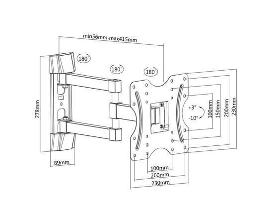 Кронштейн Satelit 19-42PIVOT200A (250515), изображение 2 Кронштейн Satelit 19-42PIVOT200A (250515), изображение 2