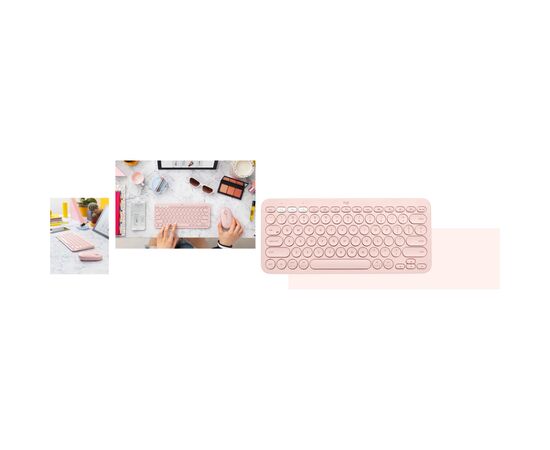 Клавиатура Logitech K380s Multi-Device Bluetooth UA Rose (920-011853), изображение 6 Клавиатура Logitech K380s Multi-Device Bluetooth UA Rose (920-011853), изображение 6