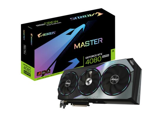 Видеокарта GIGABYTE GeForce RTX4080 SUPER 16Gb AORUS MASTER (GV-N408SAORUS M-16GD), изображение 2 Видеокарта GIGABYTE GeForce RTX4080 SUPER 16Gb AORUS MASTER (GV-N408SAORUS M-16GD), изображение 2