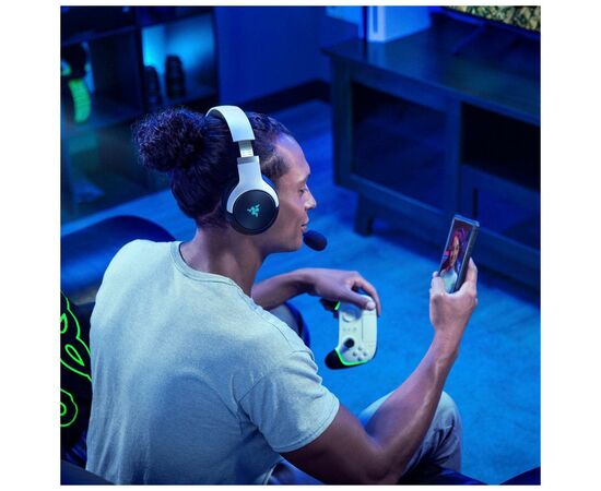 Наушники Razer Kaira Pro Hyperspeed for PS5 Bluetooth White-Black (RZ04-04030200-R3G1), изображение 7 Наушники Razer Kaira Pro Hyperspeed for PS5 Bluetooth White-Black (RZ04-04030200-R3G1), изображение 7
