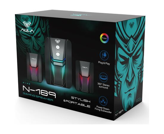 Акустическая система Aula N-189 2.1 Led USB Black (6948391265070), изображение 6 Акустическая система Aula N-189 2.1 Led USB Black (6948391265070), изображение 6