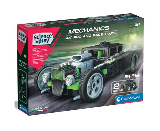 Конструктор Clementoni 2 в 1 Hot Rod & Race Truck, серія Science & Play, 120 деталей (75076)
