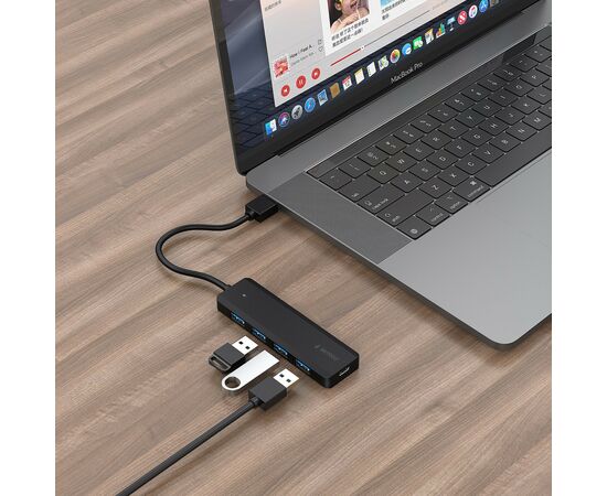 Концентратор Gembird 4 ports USB 3.1,USB-A, USB-C PD (UHB-U3P4P-02), изображение 4 Концентратор Gembird 4 ports USB 3.1,USB-A, USB-C PD (UHB-U3P4P-02), изображение 4