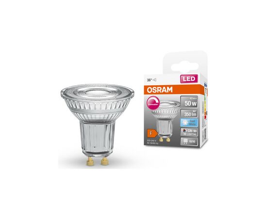 Лампочка Osram LED PAR16 DIM 50 36 4,5W/940 230V GU10 (4058075798120), зображення 2 Лампочка Osram LED PAR16 DIM 50 36 4,5W/940 230V GU10 (4058075798120), зображення 2