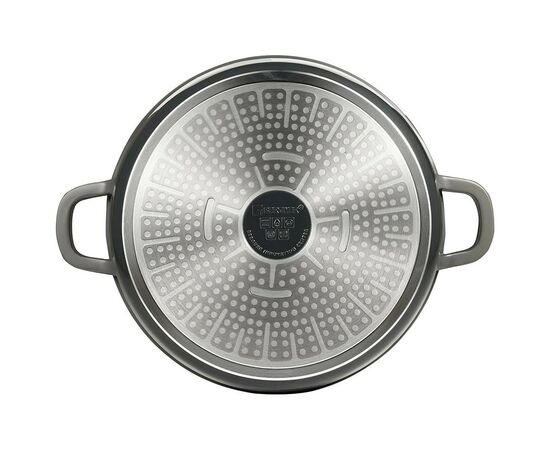 Кастрюля Bergner Excalibur з кришкою Сіра 5.8 л (BG-36102-GY), изображение 4 Кастрюля Bergner Excalibur з кришкою Сіра 5.8 л (BG-36102-GY), изображение 4