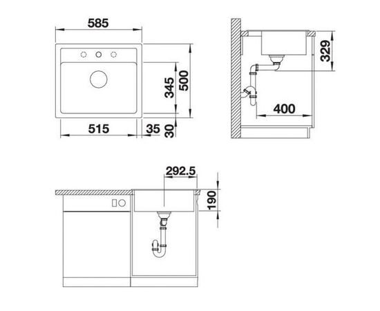 Мойка кухонная Blanco 523332 LEGRA 6 АНТРАЦИТ, изображение 2 Мойка кухонная Blanco 523332 LEGRA 6 АНТРАЦИТ, изображение 2