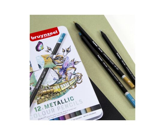Олівці кольорові Bruynzeel EXPRESSION METALLIC, 12 шт. (8712079468422), зображення 6 Олівці кольорові Bruynzeel EXPRESSION METALLIC, 12 шт. (8712079468422), зображення 6